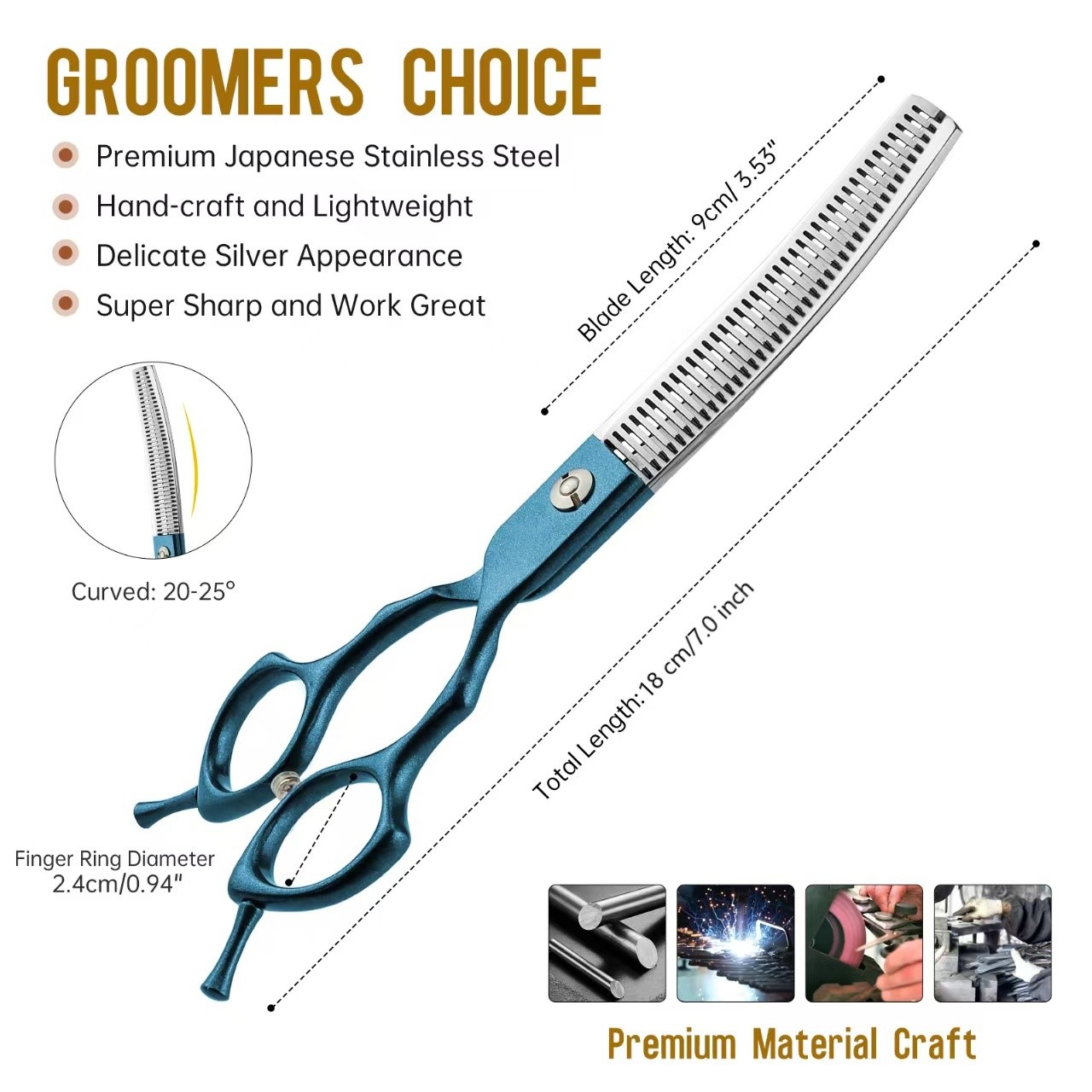 7inch Curved Chunkers Shears S - огляд і ціна Grooming Scissors