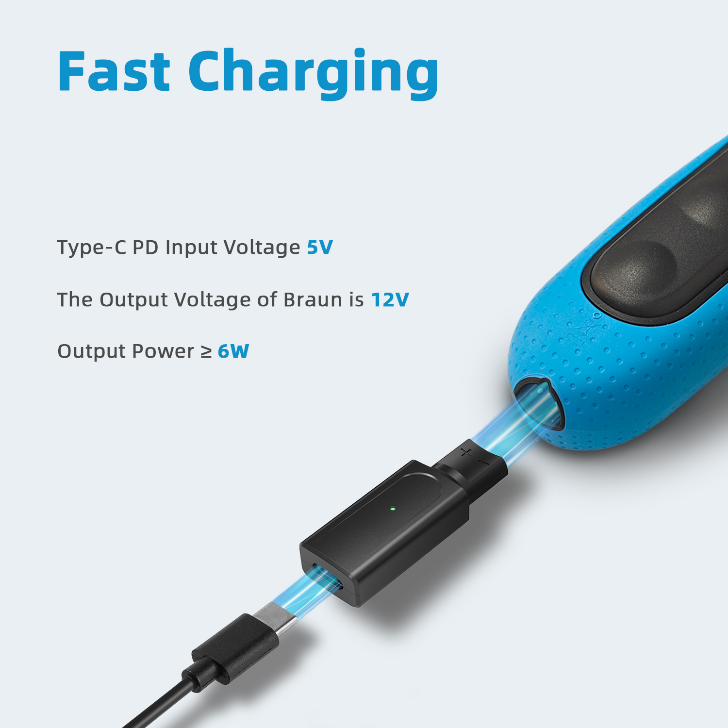 12V Type-C Shaver Adapter Char - огляд і ціна Beard Trimmer