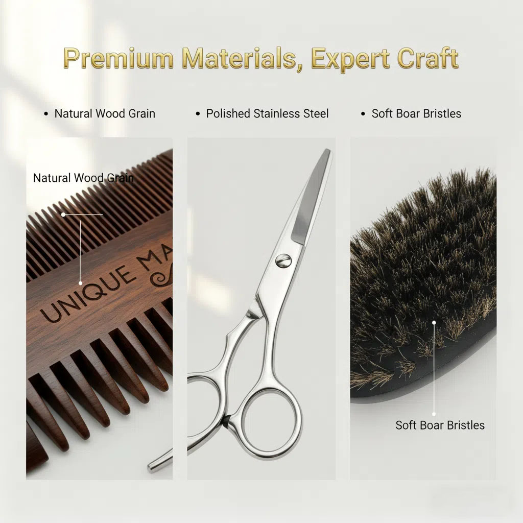 UNIQUE MAN Men's Beard Set, Bl - огляд і ціна Grooming Kit