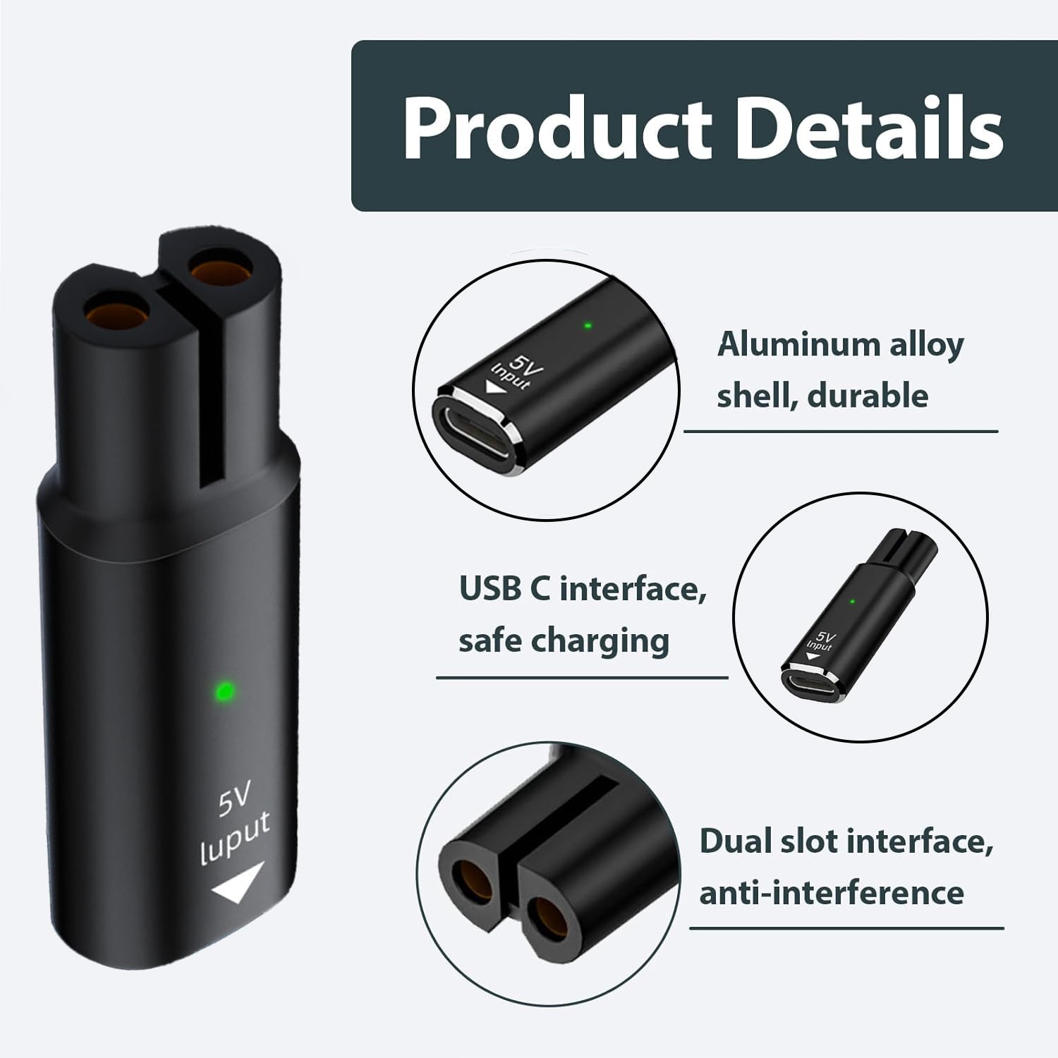 5V 15V USB Type C Charging Ada - огляд і ціна Electric Shaver Rotary
